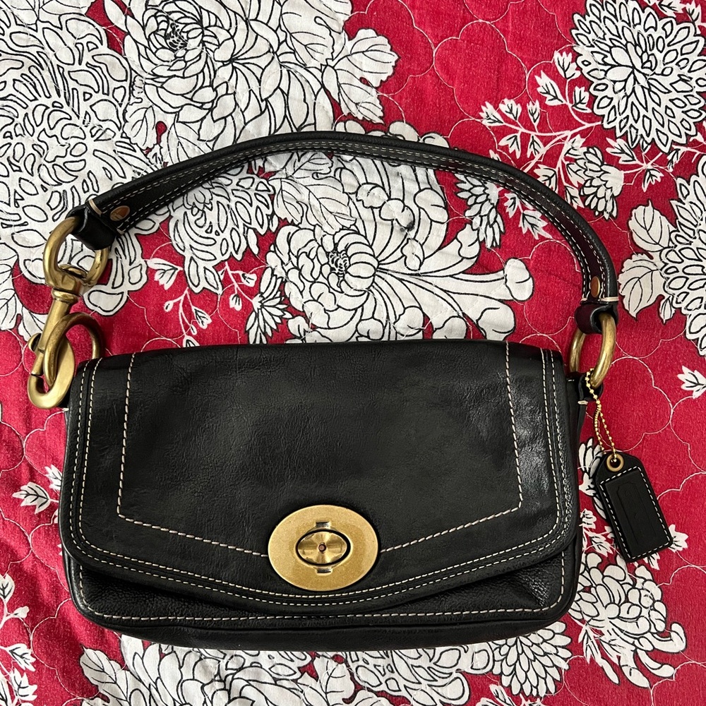 Coach Legacy Black Leather Shoulder Bag